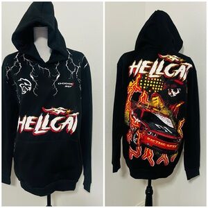 Dodge x Reason Unisex Large Limited Edition Hellcat Graphic Hoodie NWT Black